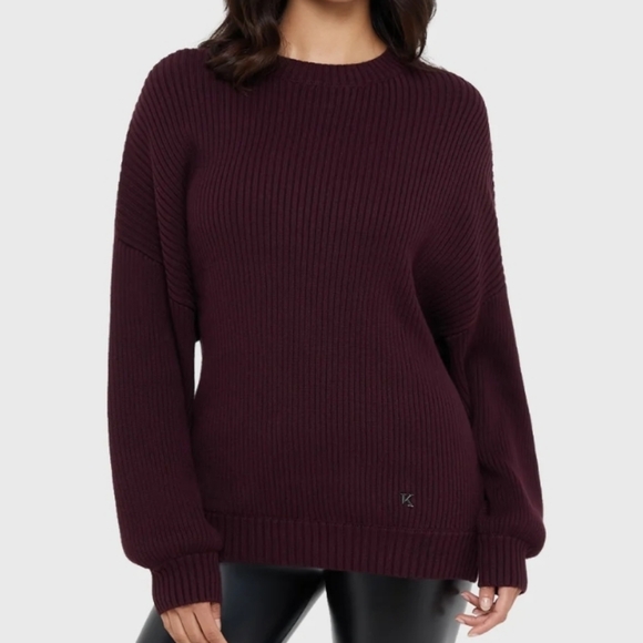 Killstar Women's Ribbed Knit Sweater - Deep Burgundy - Picture 2 of 3